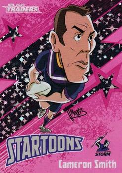 2020 NRL Traders - Startoons Pink #STP 08 Cameron Smith Front